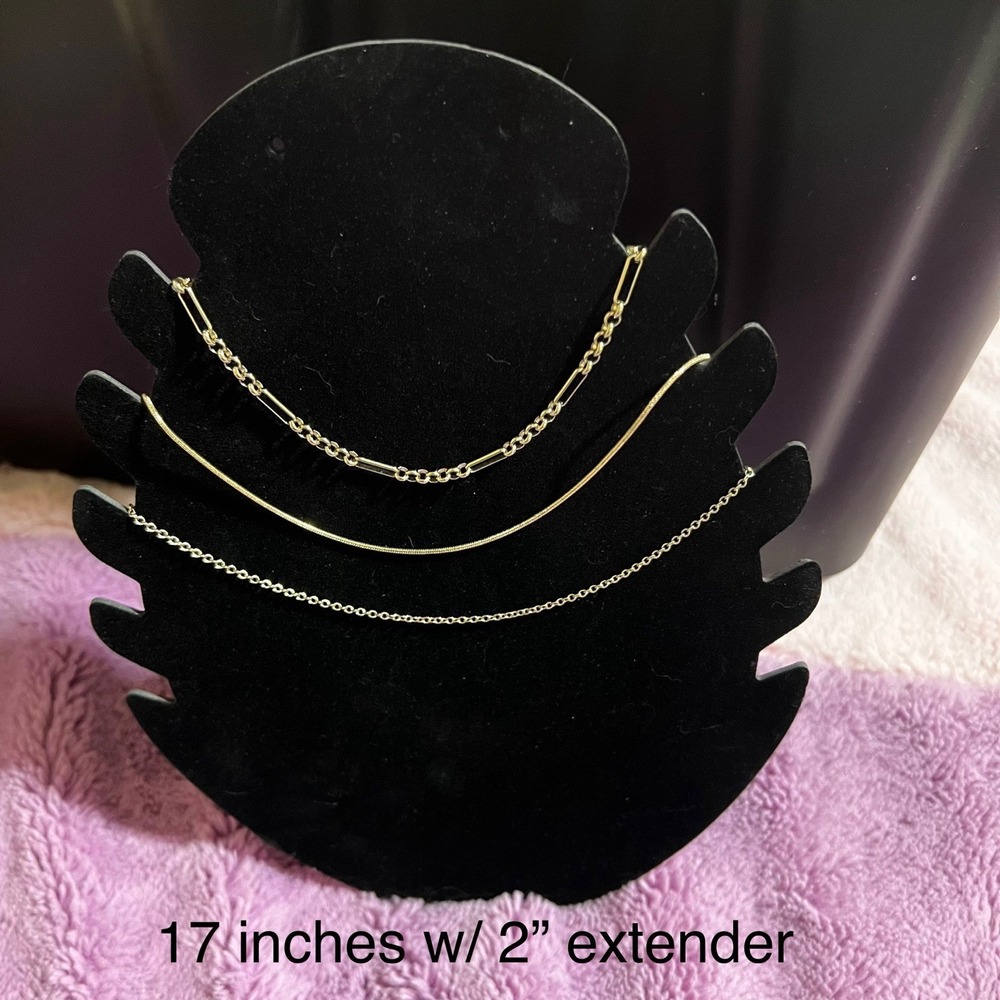 J Crew 3 Chain Layered‎ Necklace Gold And Silver Tones